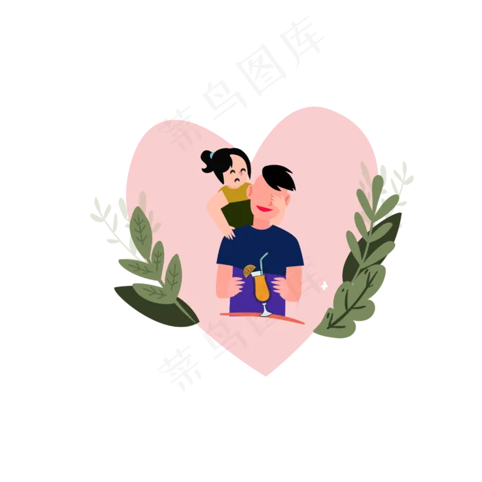 父亲节简约装饰元素(2500*2500px 300 dpi )ai矢量模版下载