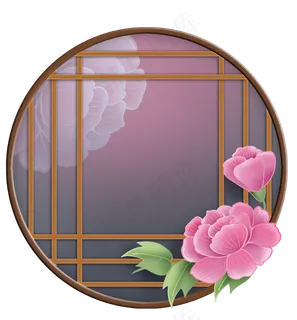 木质古风窗子中国风牡丹花窗格窗 木质古风窗子中国风牡丹花窗格窗