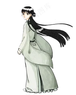 古风水彩少女