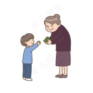 端午节吃粽子的男孩免抠元素下载