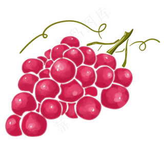 葡萄卡通紫色红色装饰