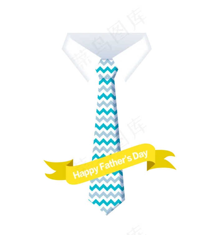 父亲节蓝色波浪条纹矢量领带PN(2048X2200(DPI:300))psd模版下载