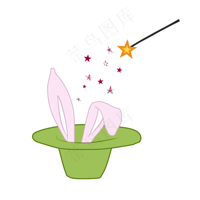 绿色帽子兔耳朵插图