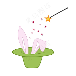 绿色帽子兔耳朵插图