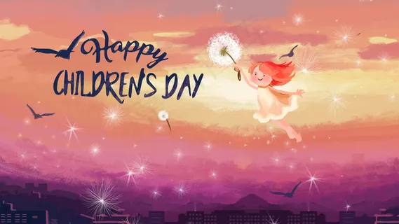 六一儿童节童真梦幻女孩