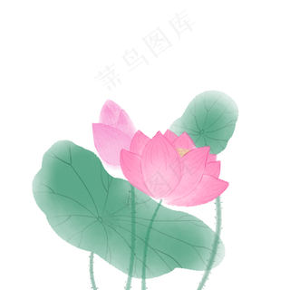 荷花水墨中国风免扣