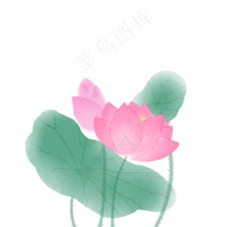 荷花水墨中国风免扣