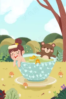 绿色小清新女孩泡澡 绿色小清新女孩泡澡