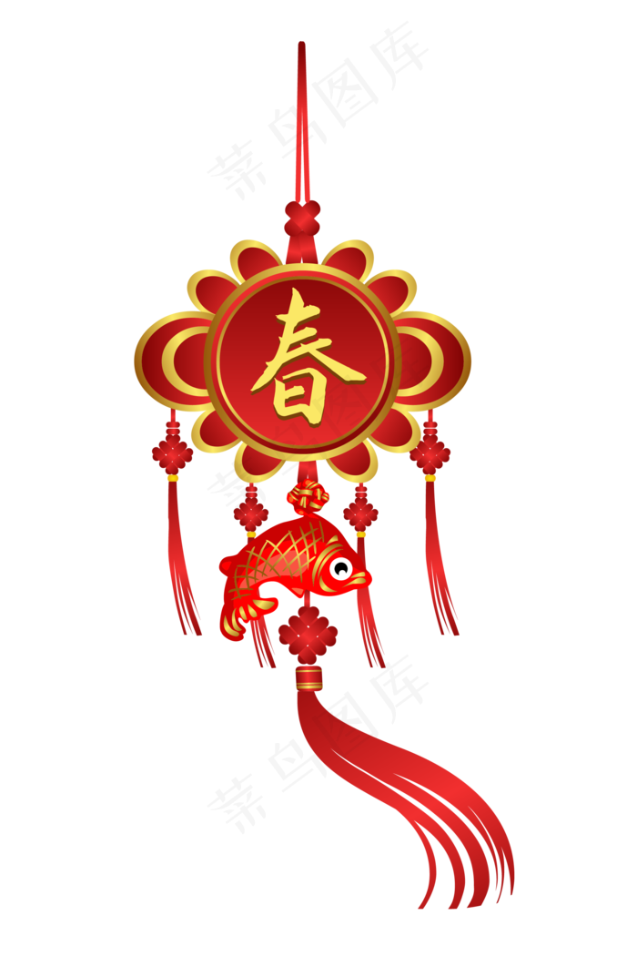 春字红色中国结,免抠元素(2000*3000px 300 dpi )ai矢量模版下载
