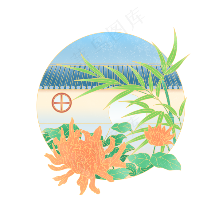 清新风植物花草(3000X3000(DPI:299))psd模版下载