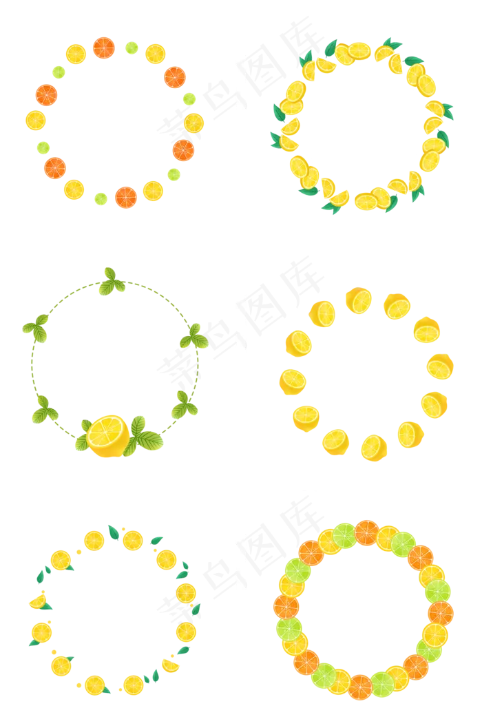 圆形水果边框组图1(2000X3020(DPI:300))psd模版下载