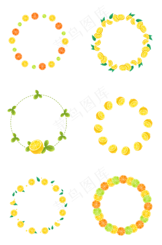 圆形水果边框组图1