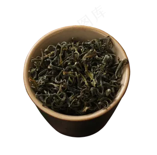 俯视图一杯干茶茶叶,免抠元素