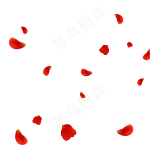 卡通飞舞的玫瑰花瓣