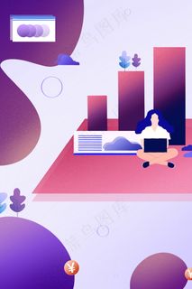 互联网科技使用电脑的人扁平化