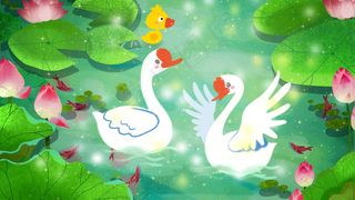 大暑小暑绿色节气天鹅湖