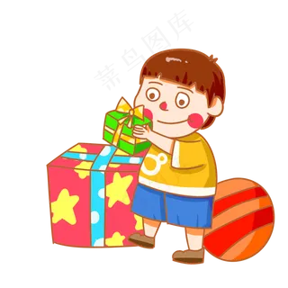 开心收礼物的孩子过儿童节
