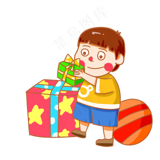 开心收礼物的孩子过儿童节