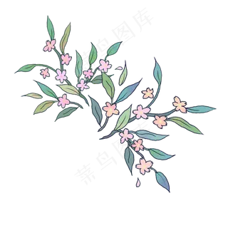 樱花烂漫浪漫唯美装饰PNG春天花枝,免抠元素