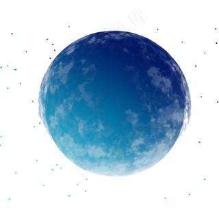 星球渐变蓝绿色渐隐png免抠图