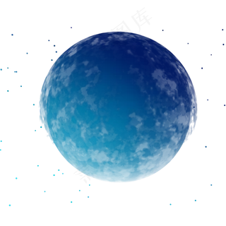 星球渐变蓝绿色渐隐png免抠图