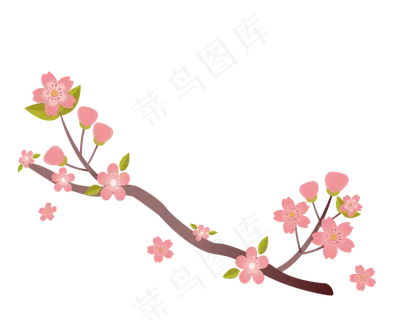 一支樱花图案插图