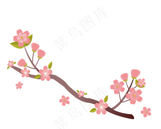 一支樱花图案插图