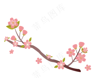 一支樱花图案插图