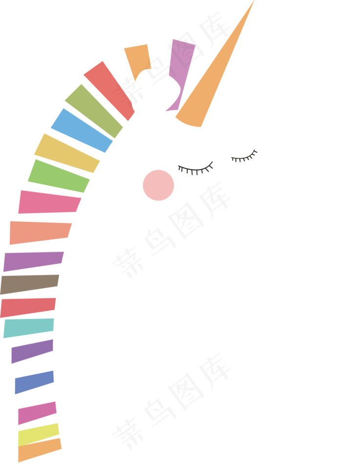 可爱角马装饰矢量图