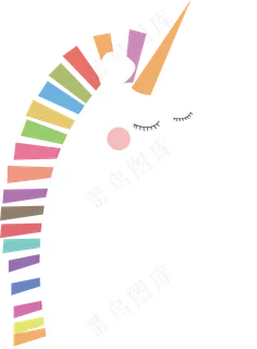 可爱角马装饰矢量图