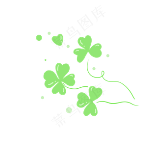 绿色手绘卡通植物,免抠元素