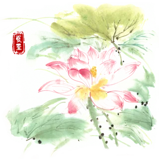 夏至荷花水墨画 夏至荷花水墨画