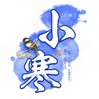 小寒二十四传统节气冬天意境下雪寒冷雪花结冰积雪