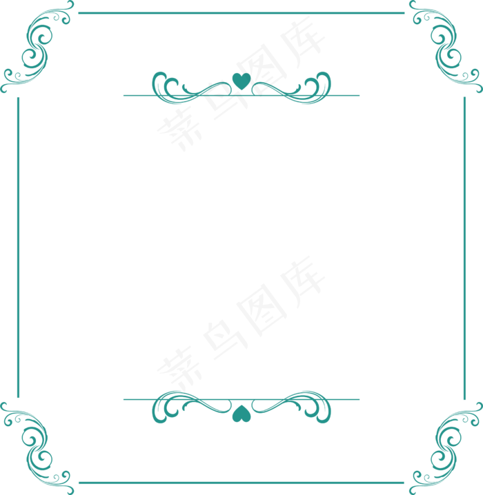 绿色欧式花纹边框,免抠元素
