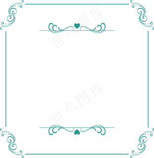 绿色欧式花纹边框,免抠元素