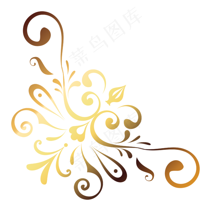 金色花纹样式,免抠元素