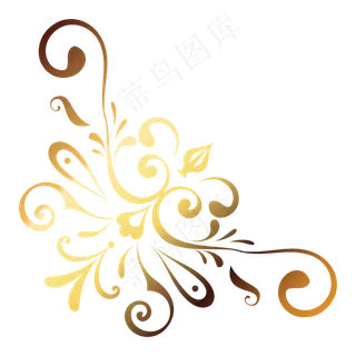 金色花纹样式,免抠元素