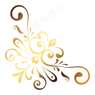 金色花纹样式,免抠元素