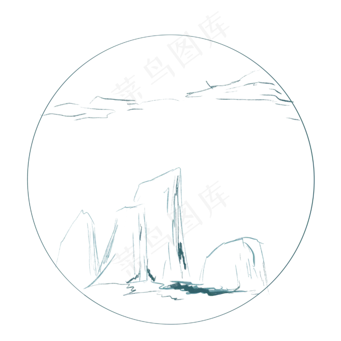 中国风水墨风景(3000X3000(DPI:300))psd模版下载