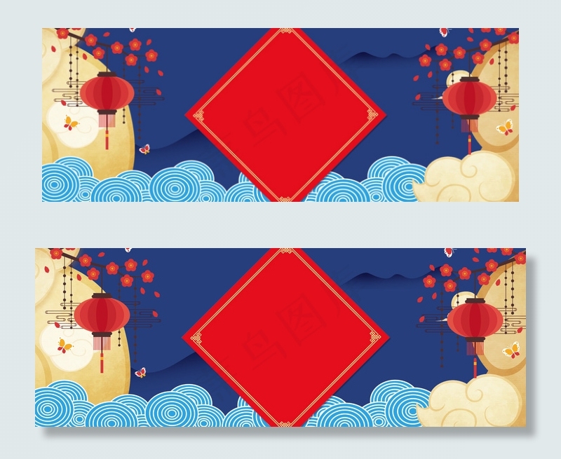 年货节中国风新年电商海报背景