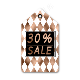 格纹电商促销吊牌