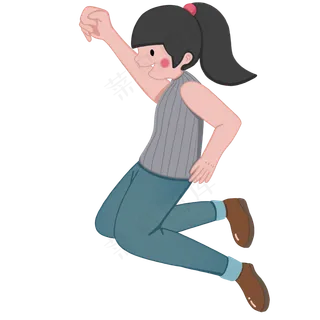 五四青年节跳跃青年跳跃的女生