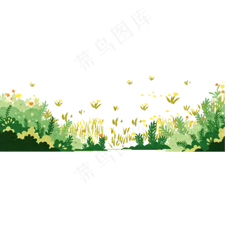 手绘矢量花草植物,免抠元素