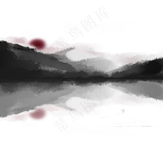 中国风山上手绘装饰图 中国风山上手绘装饰图