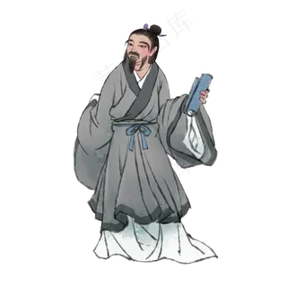 古风人物文人雅士读书,免抠元素