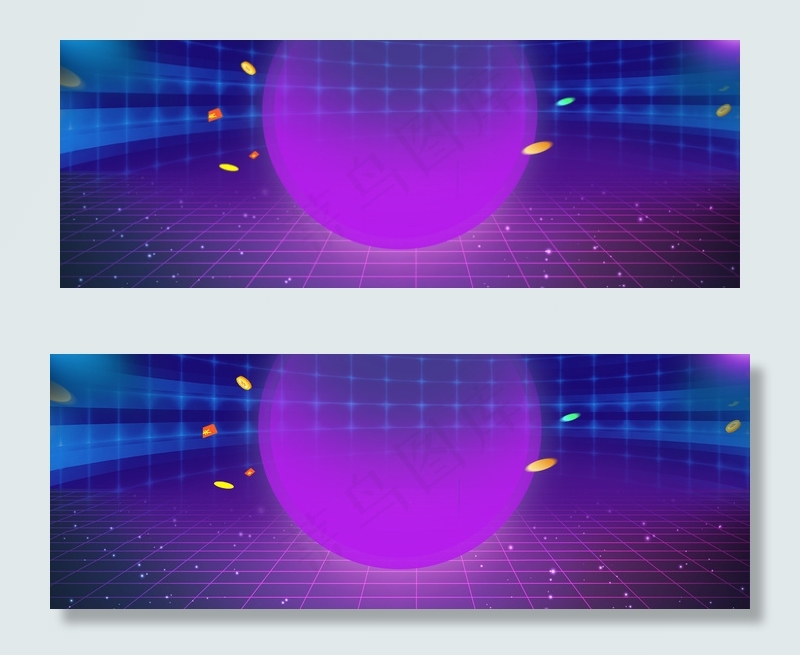 紫色淘宝促销banner海报