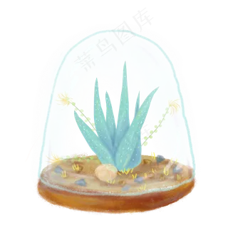 手绘风可爱小清新多肉植物,免抠元素