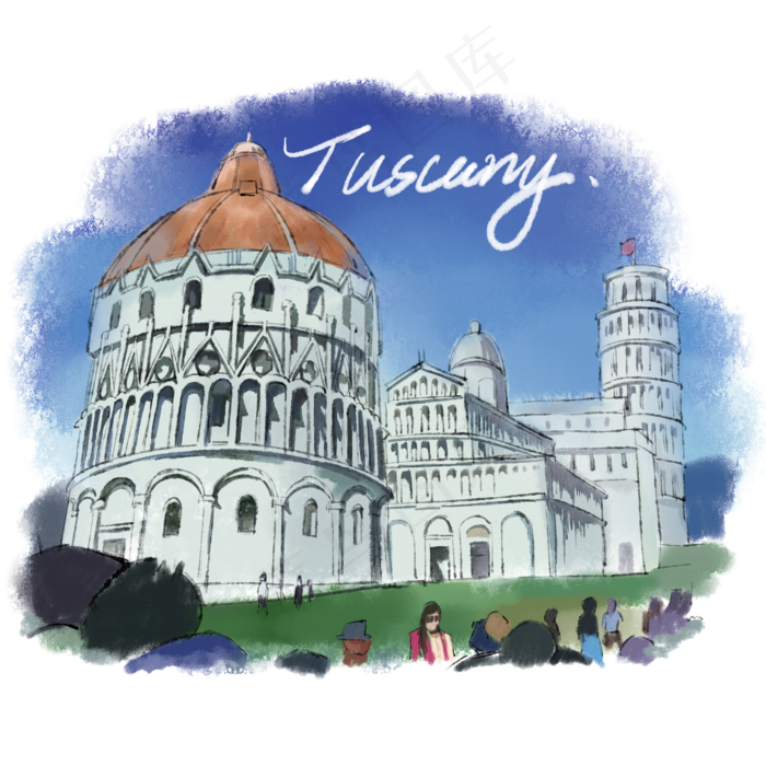 旅游地标欧洲建筑,免抠元素