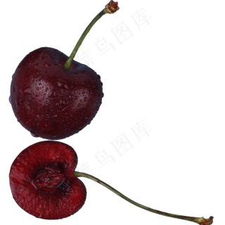 半个的新鲜车厘子水果