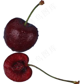 半个的新鲜车厘子水果